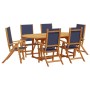 Garden dining set 7 pieces solid acacia wood and textilene by , Garden sets - Ref: Foro24-3279301, Price: 735,93 €, Discount: %