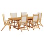 Garden dining set 7 pieces solid acacia wood and textilene by , Garden sets - Ref: Foro24-3279290, Price: 762,41 €, Discount: %