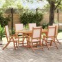 Garden dining set 7 pieces solid acacia wood and textilene by , Garden sets - Ref: Foro24-3279273, Price: 741,32 €, Discount: %