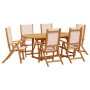 Garden dining set 7 pieces solid acacia wood and textilene by , Garden sets - Ref: Foro24-3279273, Price: 739,73 €, Discount: %