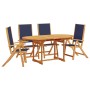 Garden dining set 5 pieces solid acacia wood and textilene by , Garden sets - Ref: Foro24-3279308, Price: 504,76 €, Discount: %