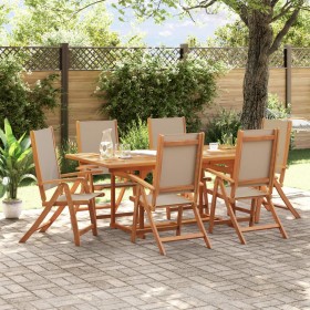 Garden dining set 7 pieces solid acacia wood and textilene by , Garden sets - Ref: Foro24-3279317, Price: 734,99 €, Discount: %