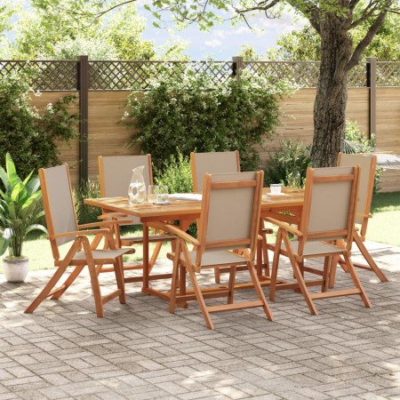 Juego comedor de jardín 7 pzas madera maciza acacia y textileno de , Conjuntos de jardín - Ref: Foro24-3279317, Precio: 734,9...