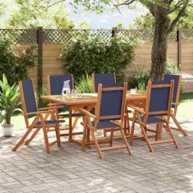 Garden dining set 7 pieces solid acacia wood and textilene by , Garden sets - Ref: Foro24-3279303, Price: 710,67 €, Discount: %