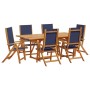 Garden dining set 7 pieces solid acacia wood and textilene by , Garden sets - Ref: Foro24-3279303, Price: 710,67 €, Discount: %