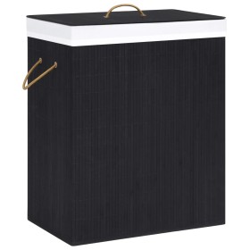 Bamboo laundry basket 2 sections black 100 l by vidaXL, Laundry baskets - Ref: Foro24-320746, Price: 54,61 €, Discount: %