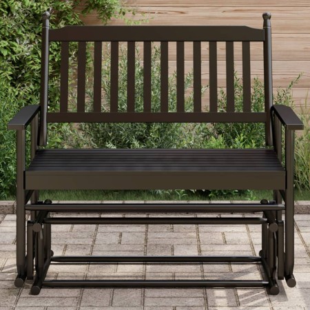 Solid black poplar wood sliding bench 118x70x104.5 cm by , Rocking chairs - Ref: Foro24-4008866, Price: 189,99 €, Discount: %