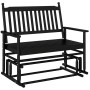 Solid black poplar wood sliding bench 118x70x104.5 cm by , Rocking chairs - Ref: Foro24-4008866, Price: 189,99 €, Discount: %