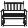 Solid black poplar wood sliding bench 118x70x104.5 cm by , Rocking chairs - Ref: Foro24-4008866, Price: 189,99 €, Discount: %