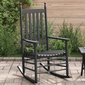 Rocking chair with curved solid black poplar wood seat by , Rocking chairs - Ref: Foro24-4008870, Price: 98,28 €, Discount: %