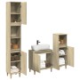 Set de muebles de baño 3 pzas madera contrachapada roble Sonoma de , Muebles de baño - Ref: Foro24-3307670, Precio: 179,47 €,...