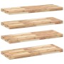 Floating shelves 4 units untreated acacia wood 100x30x4 cm by , Shelves and shelves - Ref: Foro24-3279458, Price: 211,36 €, D...