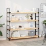 Floating shelves 4 units untreated acacia wood 160x30x4 cm by , Shelves and shelves - Ref: Foro24-3279470, Price: 354,99 €, D...