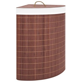 Brown bamboo corner laundry basket 60 L by vidaXL, Laundry baskets - Ref: Foro24-320760, Price: 34,98 €, Discount: %