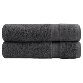 Bathroom towels 2 units 100% cotton anthracite 100x150 cm 600 gsm by , Towels - Ref: Foro24-137164, Price: 38,99 €, Discount: %