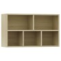 Plywood oak-colored shelf/sideboard 50x25x80cm by vidaXL, Bookcases and shelves - Ref: Foro24-800165, Price: 45,99 €, Discoun...