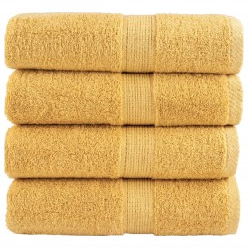 4 units of golden 100% cotton towels, 30x30 cm, 600 gsm by , Towels - Ref: Foro24-137276, Price: 12,34 €, Discount: %