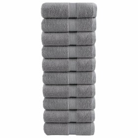 Gästehandtücher 10 Stück 100% Baumwolle grau 30x50 cm 600 g/m² von , Handtücher - Ref: Foro24-137304, Preis: 25,58 €, Rabatt: %