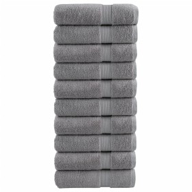 Shower towels 10 pcs 100% cotton gray 70x140 cm 600 gsm by , Towels - Ref: Foro24-137310, Price: 108,43 €, Discount: %