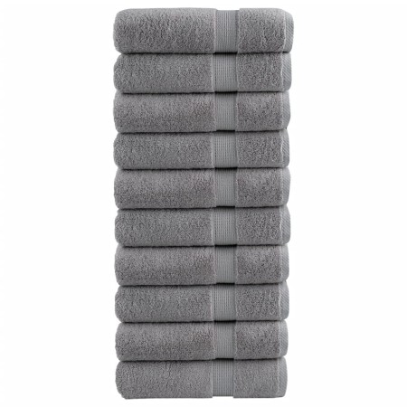 Shower towels 10 pcs 100% cotton gray 70x140 cm 600 gsm by , Towels - Ref: Foro24-137310, Price: 108,43 €, Discount: %