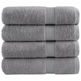 Bathroom towels 4 units 100% cotton gray 100x150 cm 600 gsm by , Towels - Ref: Foro24-137312, Price: 70,99 €, Discount: %