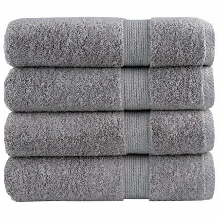 Toallas de baño 4 uds 100% algodón gris 100x150 cm 600 gsm de , Toallas - Ref: Foro24-137312, Precio: 70,72 €, Descuento: %