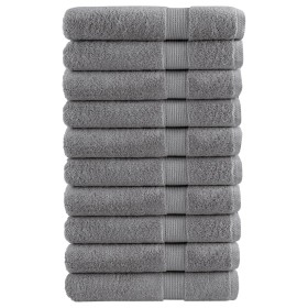 Premium towels 10 units 100% cotton gray 100x200 cm 600 gsm by , Towels - Ref: Foro24-137319, Price: 223,99 €, Discount: %