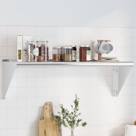 Stainless steel silver wall shelf 100x30x31 cm by , Shelves and shelves - Ref: Foro24-30273, Price: 64,99 €, Discount: %