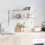 Wall shelves 2 units stainless steel silver 100x40x3 cm by , Shelves and shelves - Ref: Foro24-30278, Price: 54,09 €, Discoun...