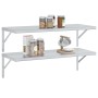 Wall shelves 2 units stainless steel silver 100x40x3 cm by , Shelves and shelves - Ref: Foro24-30278, Price: 54,09 €, Discoun...