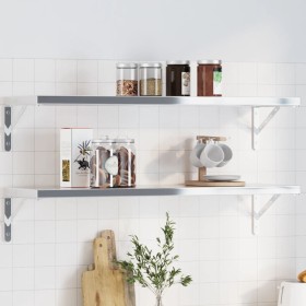 Set of 4 stainless steel shelf brackets 30x2.5x15.5 cm by , Shelves and shelves - Ref: Foro24-30299, Price: 25,99 €, Discount: %