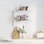 Wall shelves 2 units stainless steel silver 50x23.5x3 cm by , Shelves and shelves - Ref: Foro24-30286, Price: 31,96 €, Discou...