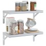 Wall shelves 2 units stainless steel silver 50x23.5x3 cm by , Shelves and shelves - Ref: Foro24-30286, Price: 31,96 €, Discou...