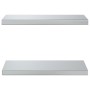 Wall shelves 2 units stainless steel silver 50x23.5x3 cm by , Shelves and shelves - Ref: Foro24-30286, Price: 31,96 €, Discou...