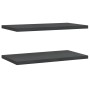 Wall shelves 2 units stainless steel black 75x40x3 cm by , Shelves and shelves - Ref: Foro24-30290, Price: 55,87 €, Discount: %