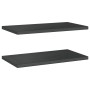 Wall shelves 2 units stainless steel black 75x40x3 cm by , Shelves and shelves - Ref: Foro24-30290, Price: 55,87 €, Discount: %