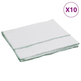 10 weiße Tücher mit grünen Streifen, 50x60 cm, Packung mit 10 Stück. von , Reinigungsprodukte für den Haushalt - Ref: Foro24-...