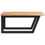 Wall-mounted steel and solid oak wood sink shelf by , bathroom vanities - Ref: Foro24-3302479, Price: 85,62 €, Discount: %