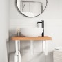 Wall-mounted sink shelf made of steel and solid beech wood by , bathroom vanities - Ref: Foro24-3302514, Price: 100,62 €, Dis...