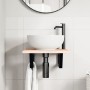 Wall-mounted steel and solid oak wood sink shelf by , bathroom vanities - Ref: Foro24-3302535, Price: 55,81 €, Discount: %