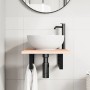 Estante de lavabo de pared de acero y madera maciza de roble de , Tocadores de baño - Ref: Foro24-3302537, Precio: 57,99 €, D...