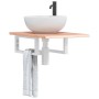 Wall-mounted steel and solid oak wood sink shelf by , bathroom vanities - Ref: Foro24-3302556, Price: 61,93 €, Discount: %