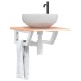 Wall-mounted steel and solid oak wood sink shelf by , bathroom vanities - Ref: Foro24-3302554, Price: 64,76 €, Discount: %