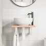 Estante de lavabo de pared de acero y madera maciza de roble de , Tocadores de baño - Ref: Foro24-3302554, Precio: 58,99 €, D...