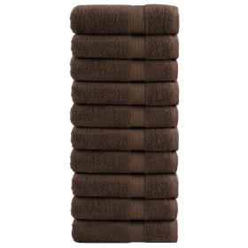 Bath towels 10 pcs 100% cotton brown 100x150 cm 600 gsm by , Towels - Ref: Foro24-137241, Price: 165,96 €, Discount: %