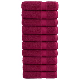 Bathroom towels 10 units 100% cotton burgundy 100x150 cm 600 gsm by , Towels - Ref: Foro24-137217, Price: 165,99 €, Discount: %