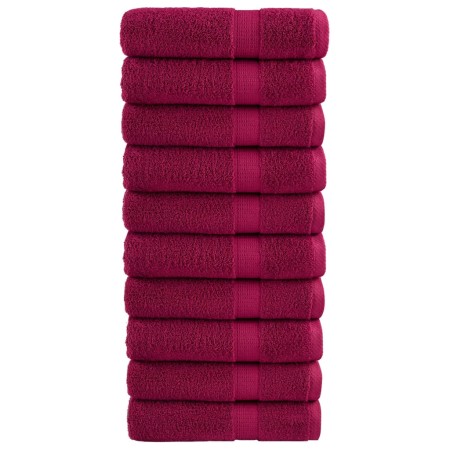 Bathroom towels 10 units 100% cotton burgundy 100x150 cm 600 gsm by , Towels - Ref: Foro24-137217, Price: 165,89 €, Discount: %