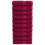 Bathroom towels 10 units 100% cotton burgundy 100x150 cm 600 gsm by , Towels - Ref: Foro24-137217, Price: 165,89 €, Discount: %