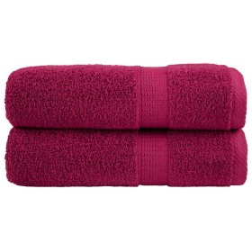 Bathroom towels 2 units 100% cotton burgundy 100x150 cm 600 gsm by , Towels - Ref: Foro24-137215, Price: 38,99 €, Discount: %