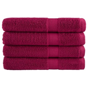 Premium towels 4 units 100% cotton burgundy 100x200 cm 600 gsm by , Towels - Ref: Foro24-137222, Price: 91,99 €, Discount: %